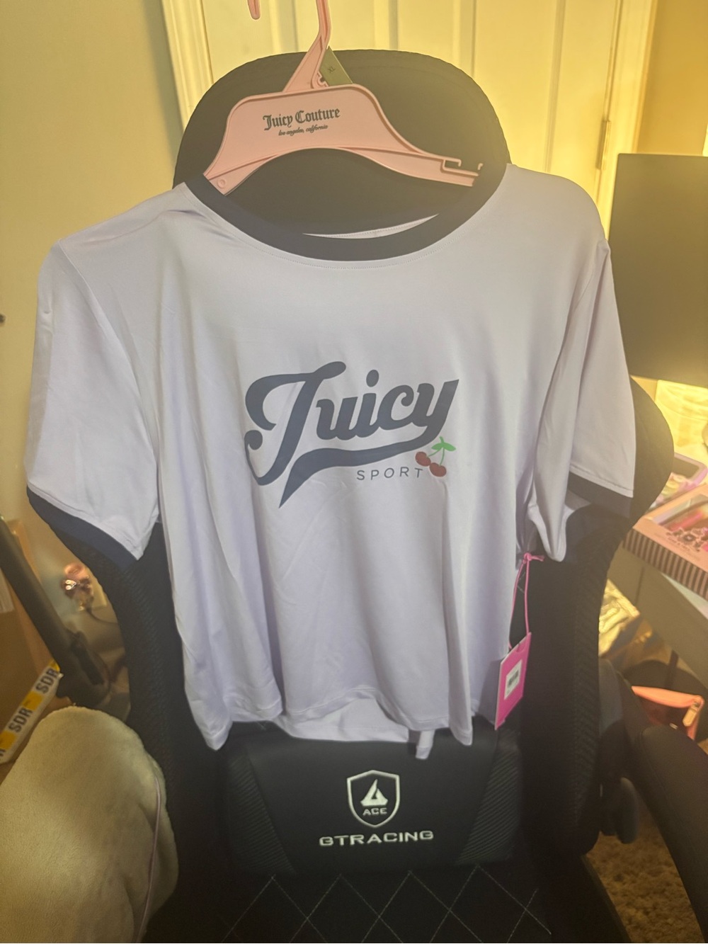 Juicy Couture Lavender Tee with Black Logo & Trim